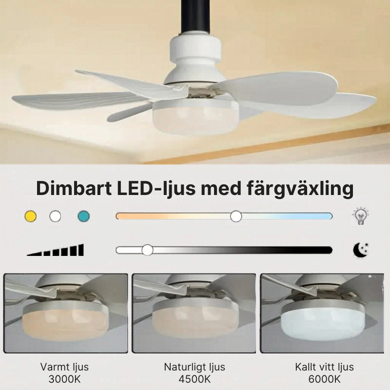 LampFläkt™ - Takfläkt och belysning i ett – installerad på 60 sekunder