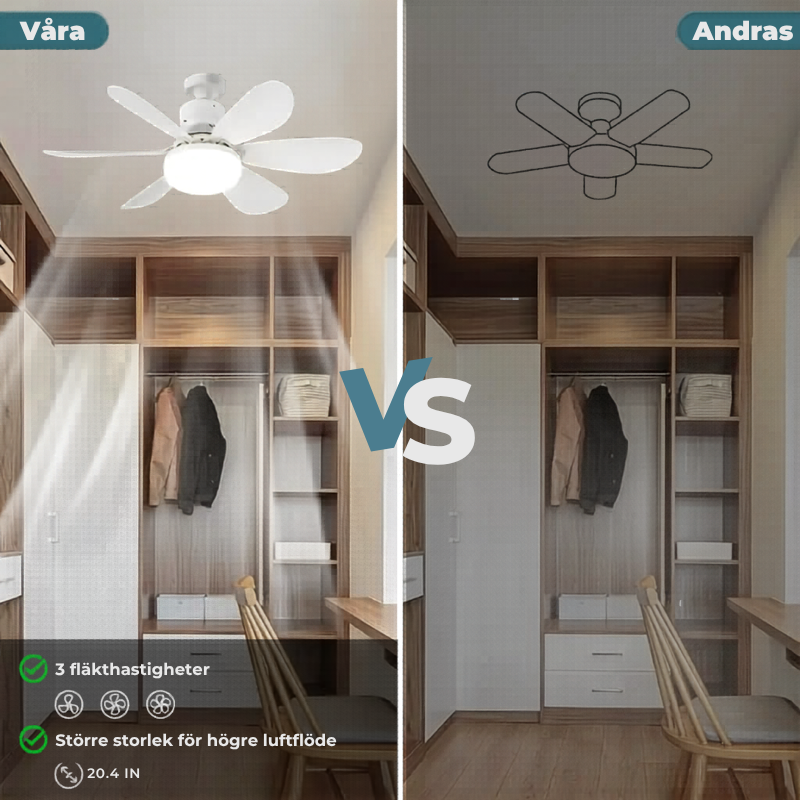 LampFläkt™ - Takfläkt och belysning i ett – installerad på 60 sekunder